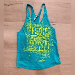 Zumba Fitness Teal and Yellow Tank Top